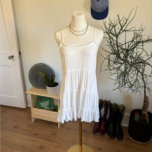 Miss Selfridge White Tiered Spaghetti Strap Mini Dress